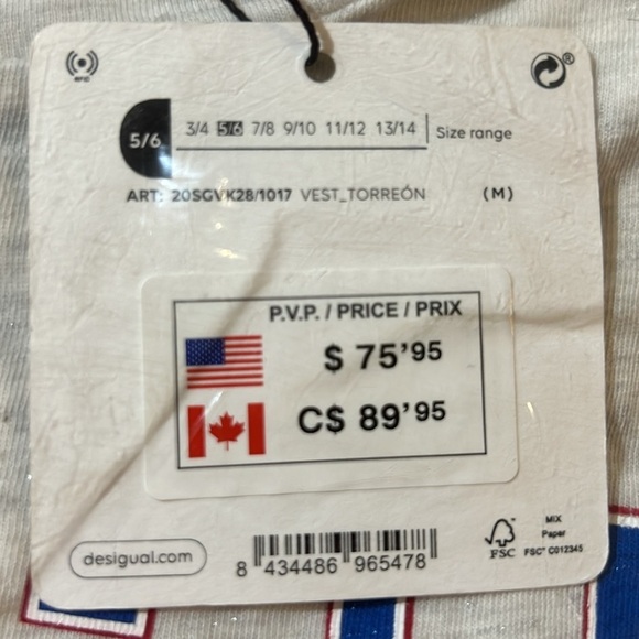 Desigual NWT kids T shirt Dress with lace sides. Multiple sizes 5/6 and 7/8 - Picture 3 of 5